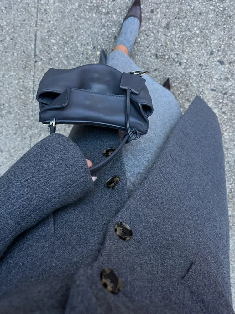 Ros | Elegant Lång Kappa Dam – Med Praktiska Klafffickor 8