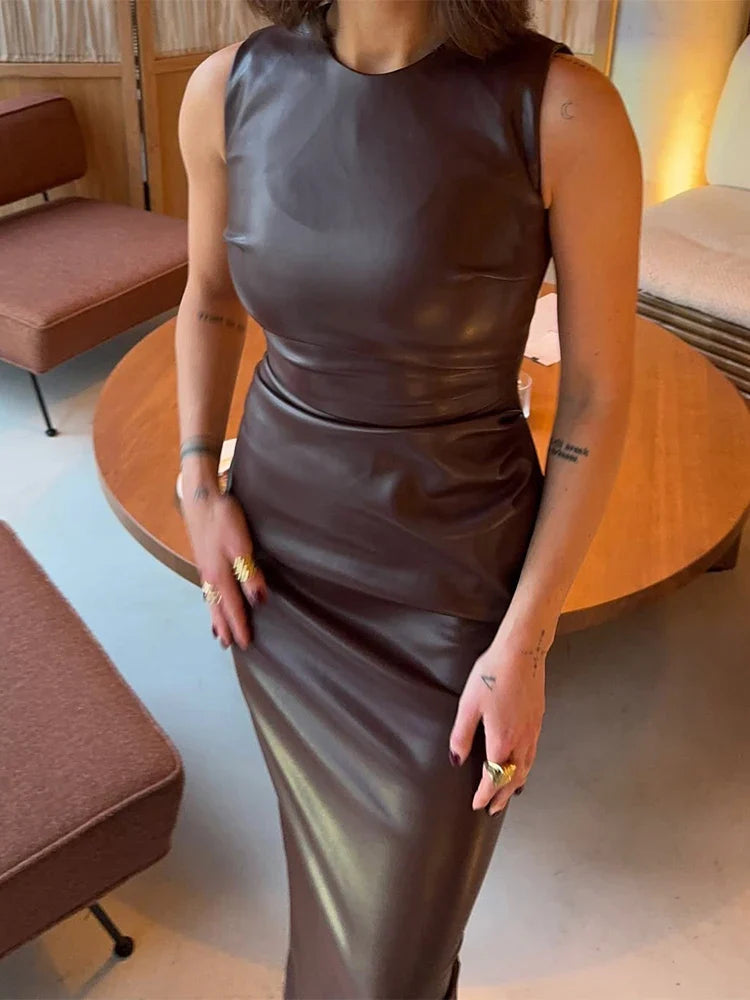 Hollis | Elegant Läderklänning Dam För Alla Tillfällen 4