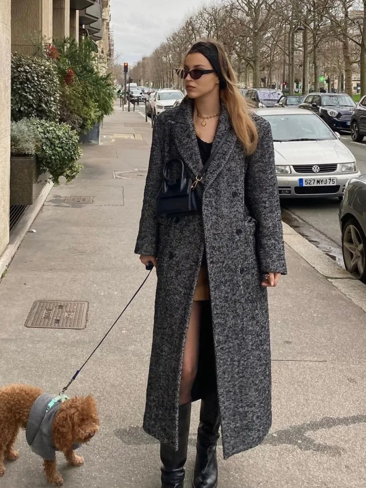 Vianne | Elegant Randig Lång Kappa Dam – För En Sofistikerad Look 2