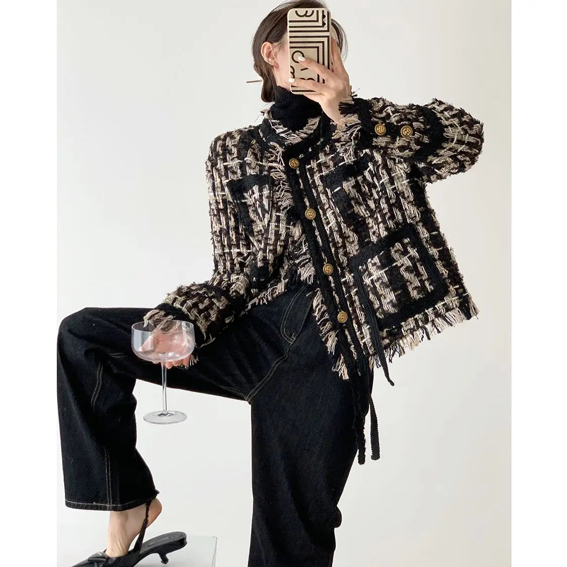 Ingefära | Elegant Tweedjacka – Tidlös Stil Och Komfort 7