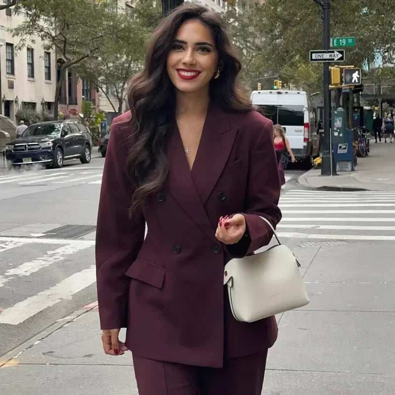 Gabriel | Elegant Bourgogne Dubbelbröst Blazer – Skräddarsydd Passform 2