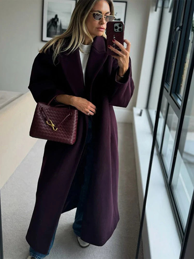 Ravena | Elegant Lång Kappa Dam – Varm Ull För Alla Tillfällen 2