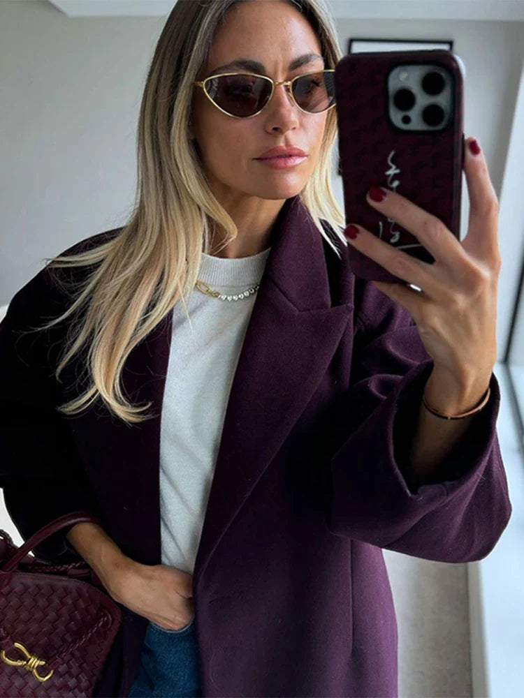 Ravena | Elegant Lång Kappa Dam – Varm Ull För Alla Tillfällen 3