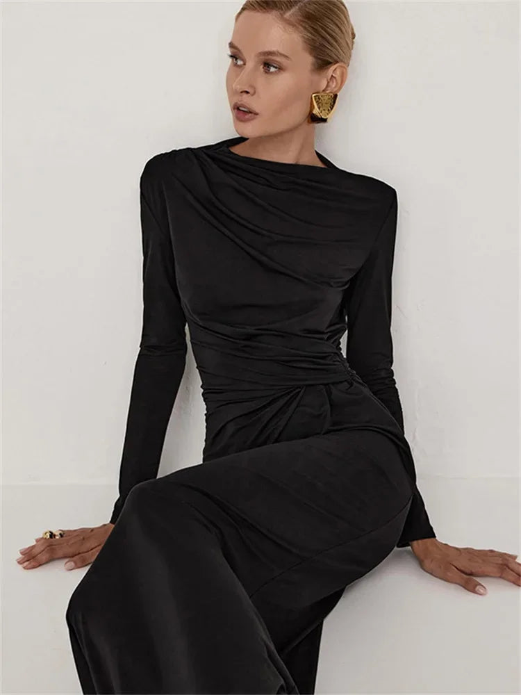 Vanora | Elegant Veckad Maxiklänning Dam – För Alla Tillfällen 6