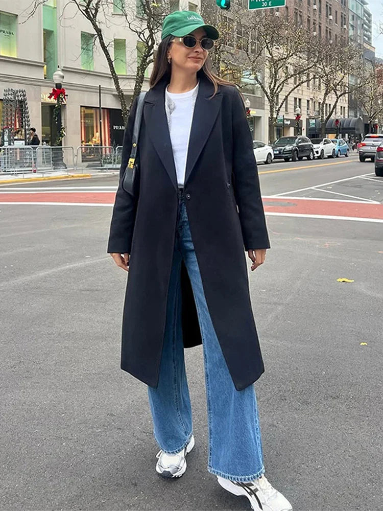 Ravena | Elegant Lång Kappa Dam – Varm Ull För Alla Tillfällen 5