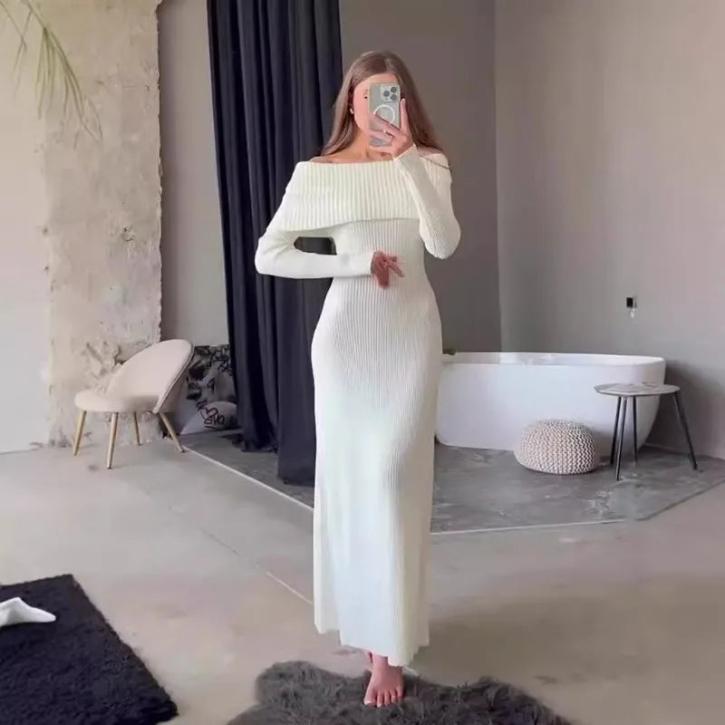 Julienne | Elegant En-Axel Maxiklänning Dam – Tidlös Stil 7