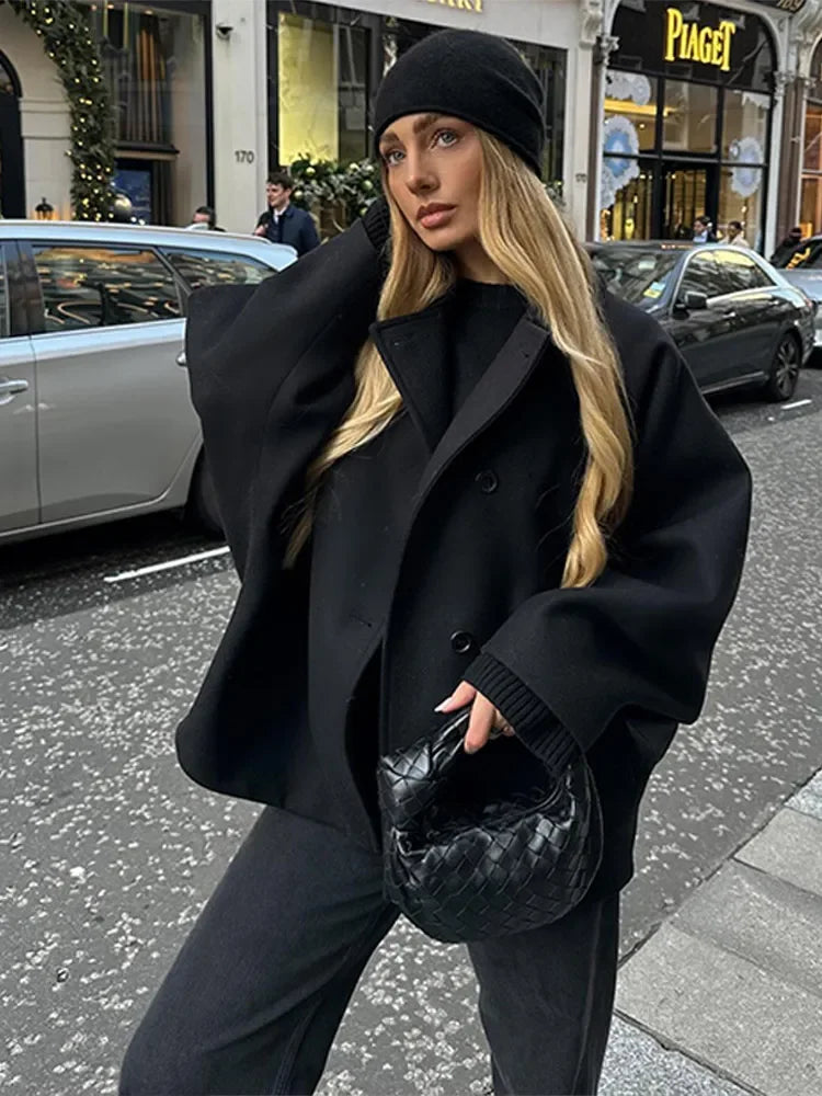 Cosette | Elegant Dubbelbröst Kappa För Kalla Dagar – Ull 1