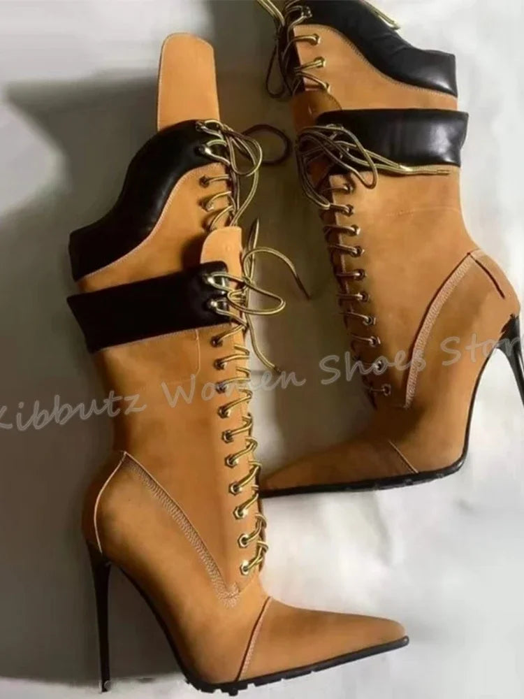 Una | Eleganta Knähöga Stövlar Dam – Spetsig Tå Och Tunn Klack 6