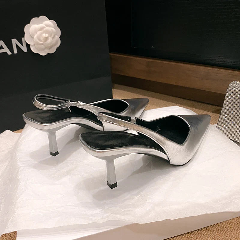 Delphine | Eleganta Spetsiga Sandaler – Klackad För Stil Och Komfort 5