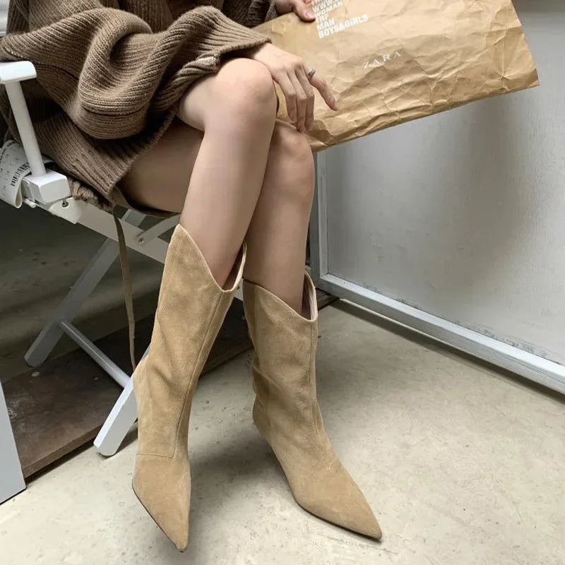 Tracy | Dam Stövlar – Eleganta Nubuckläder med Stiletthäl för Hösten 2