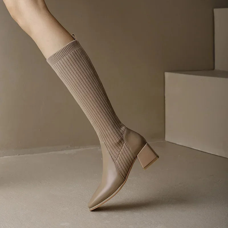 Uzma | Stickade Långa Stövlar Dam – För Stil Och Värme 5