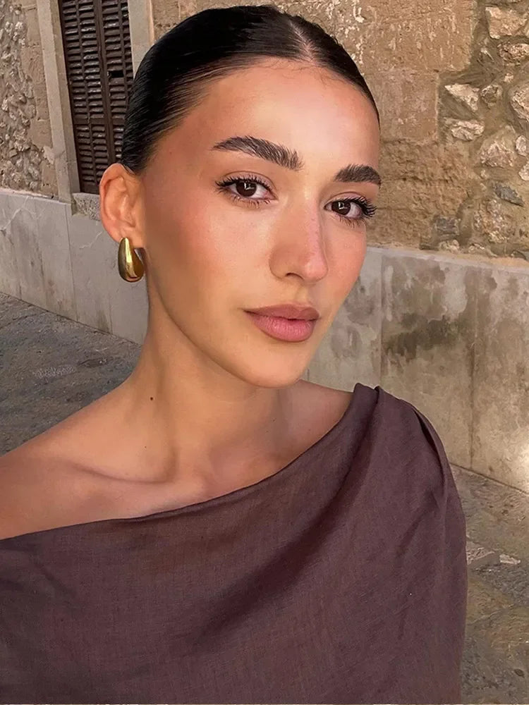 Zilla | Elegant Brun Satin Klänning Dam – För Speciella Tillfällen 5