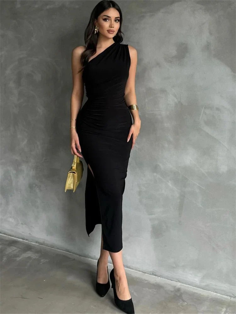 Glynna | Elegant En-Axel Asymmetrisk Bodycon Klänning Dam – För Varje Tillfälle 8