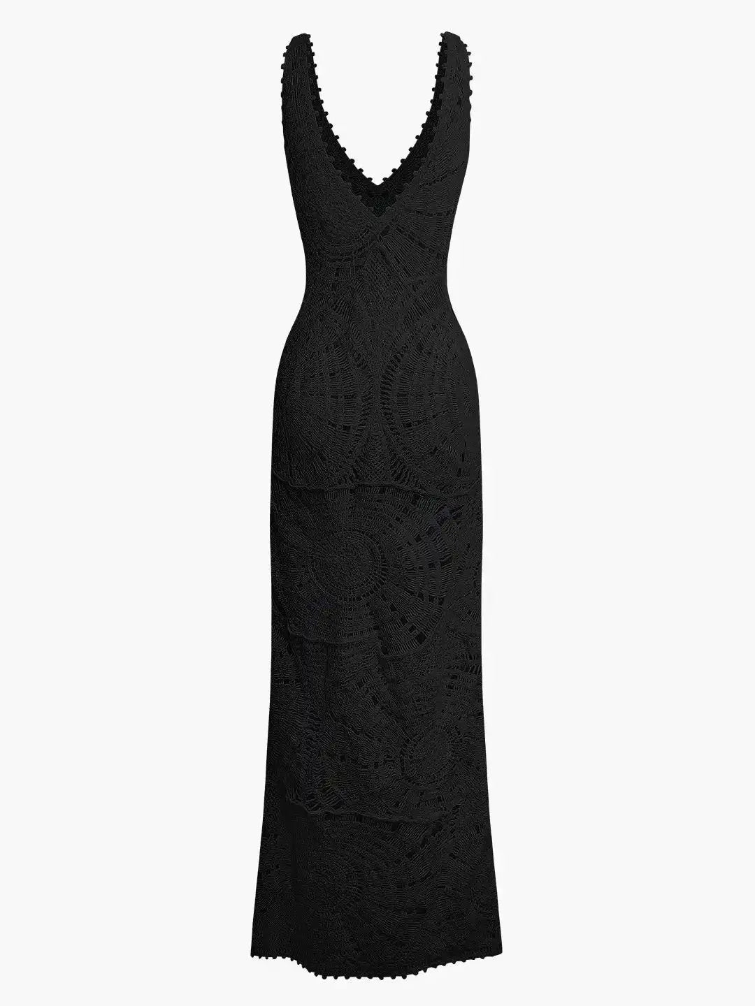 Vera | Elegant V-ringning Maxiklänning Dam – Mjukt Stickat Tyg 6