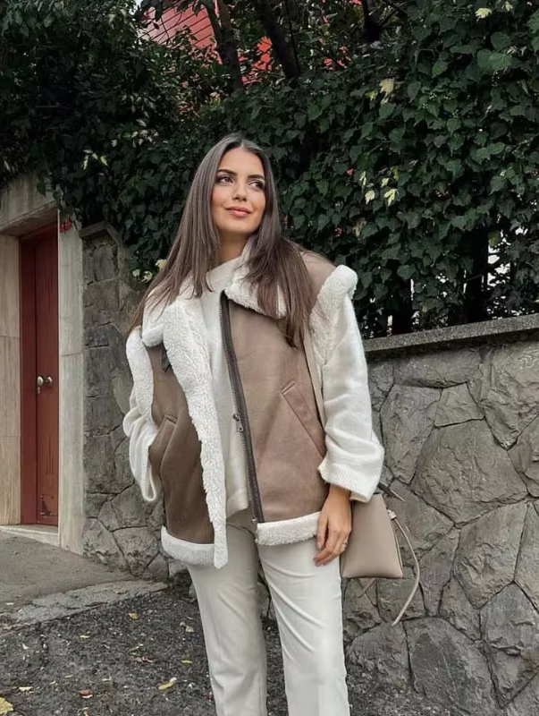 Fatima | Elegant Suede Body Warmer – För Stil Och Komfort 7