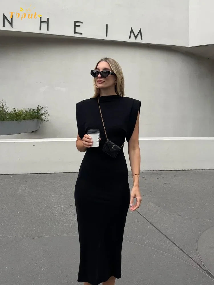 Hesper | Elegant Svart Maxiklänning Dam – Hög Midja för Tidlös Stil 1