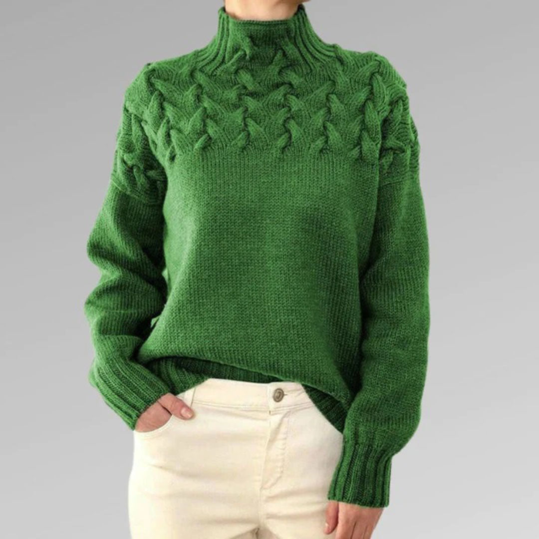 Kylie Stickad Turtleneck Tröja - Elegans och Värme för Kalla Dagar-6