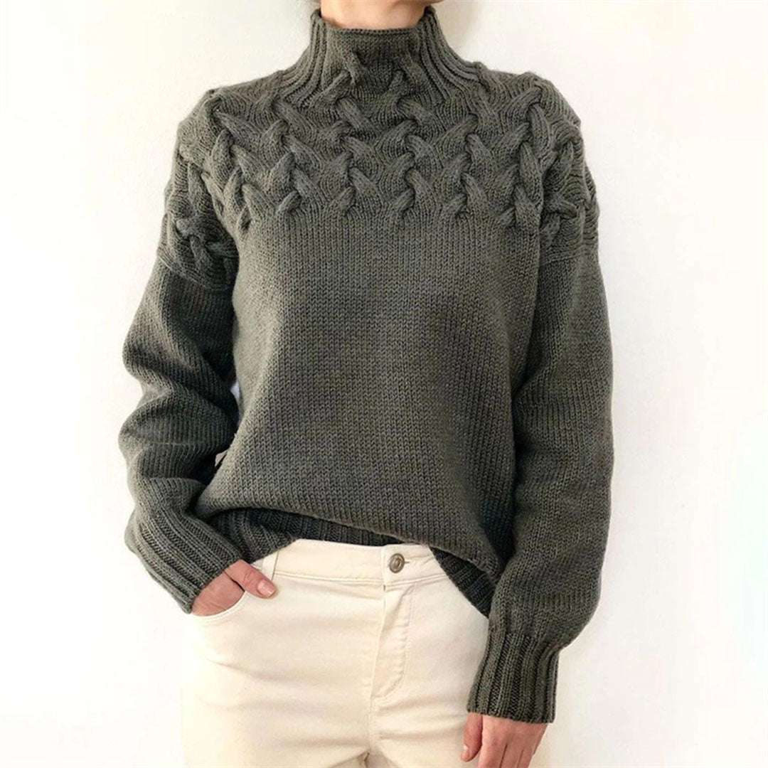 Variant image for Kylie Stickad Turtleneck Tröja - Elegans och Värme för Kalla Dagar-16