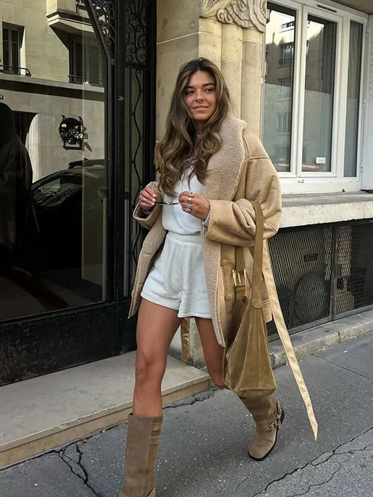 Delphy | Chic Läderrock – Faux Ull För En Tidlös Och Elegant Look 5