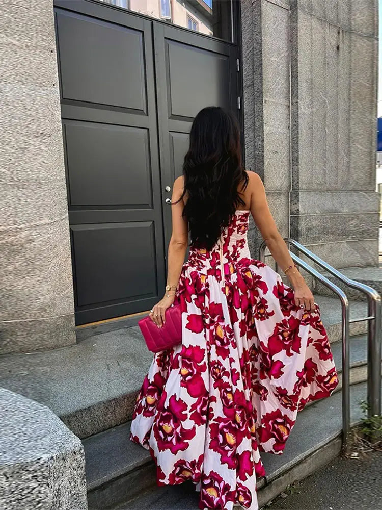 Xanessa | Axelbandslös Vintage Sommarklänning – För Fest Och Bröllop 4