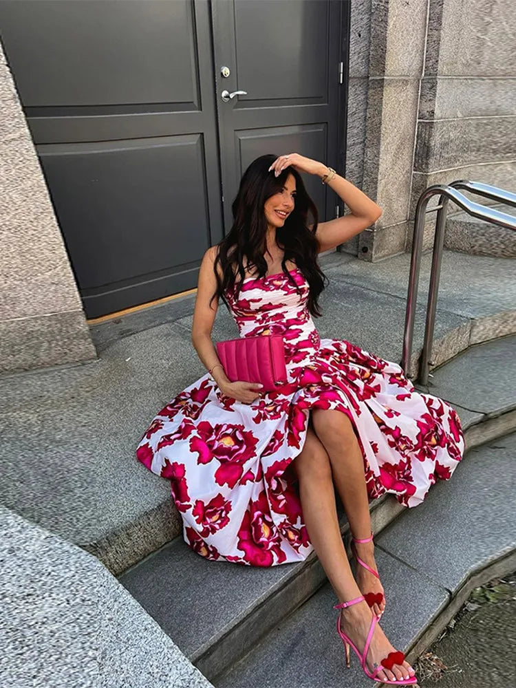 Xanessa | Axelbandslös Vintage Sommarklänning – För Fest Och Bröllop 1