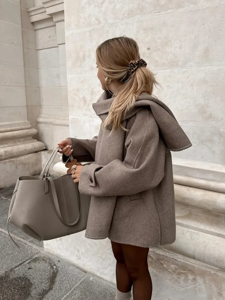 Dionela | Elegant Svart Halsduk – Ullblandning För Kalla Dagar 3