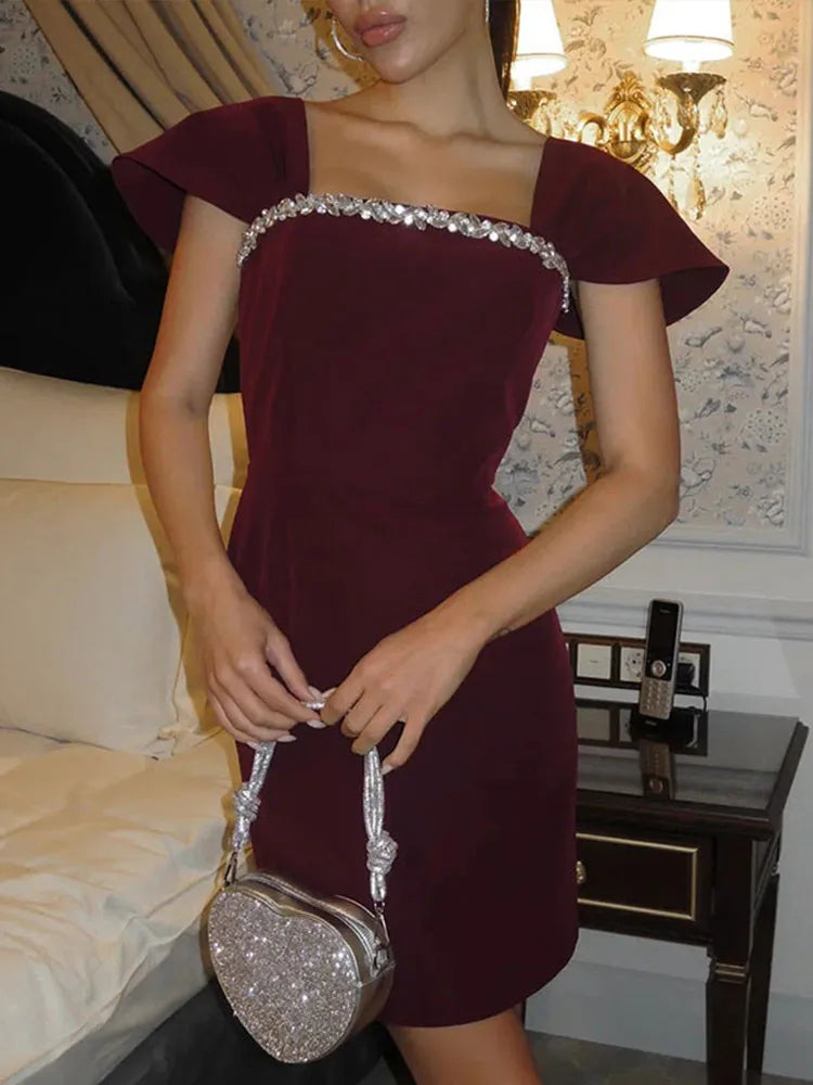 Gratiana | Glamourös Miniklänning – Glittrande Kristaller För Fester Och Evenemang 2