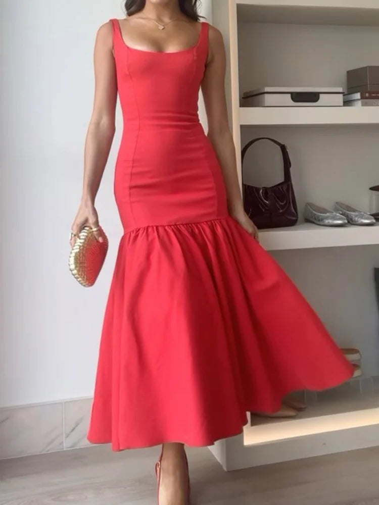 Tilda | Modern Sommarklänning – Veckad Lapptäcksdesign U-Ringning 8