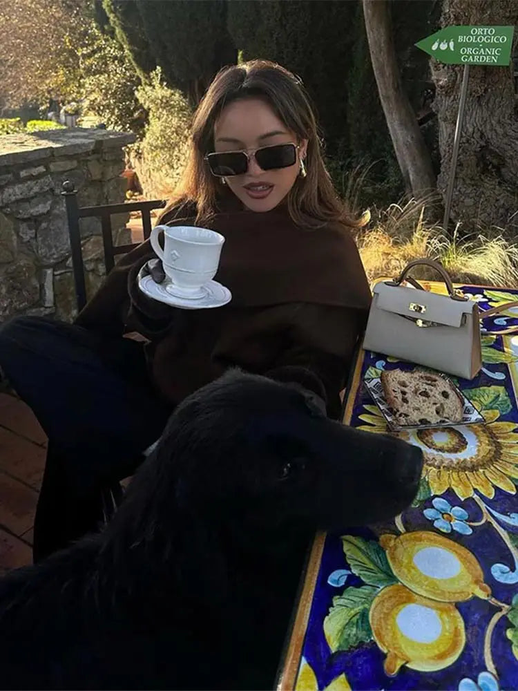 Diane-Louise | Elegant Kappa – Mjuk Ullblandning Med Halsdukskrage 4