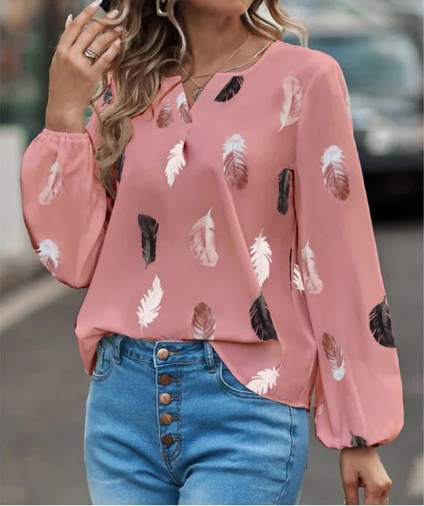 Variant image for Women's Blouse White Size M Polyester Long Sleeve-29