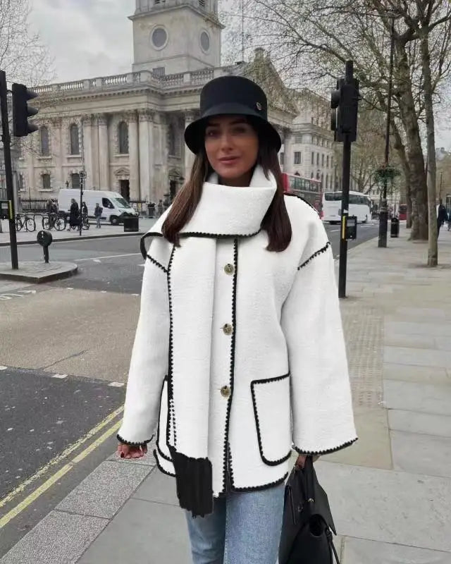 Aurora | Vinterkappa Ull Dam Med Halsduk För Ultimat Värme Och Stil 1