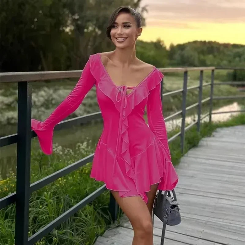 Beatrice | Elegant Vit Klänning Dam – Djup V-Hals För Festliga Tillfällen 9