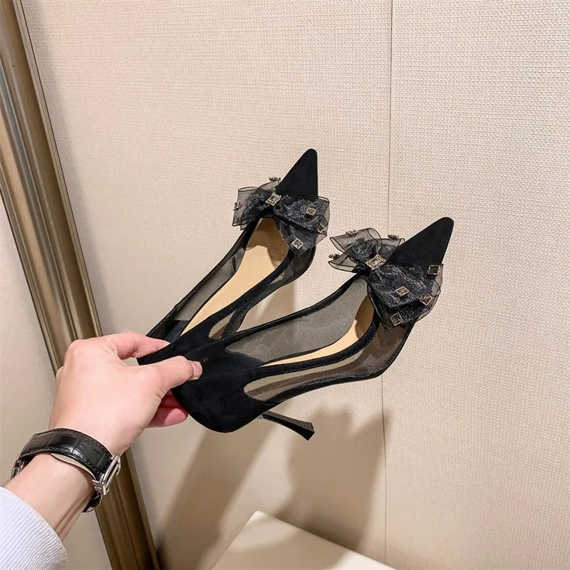 Melisander | Eleganta Spetsiga Munstilettos För Dam – Grunt 7