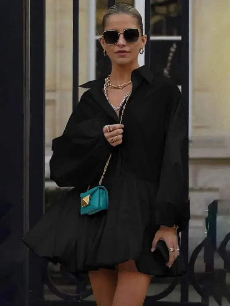 Stacey | Elegant Vit Klänning Dam – Puffärmar Och Veckad Design 6