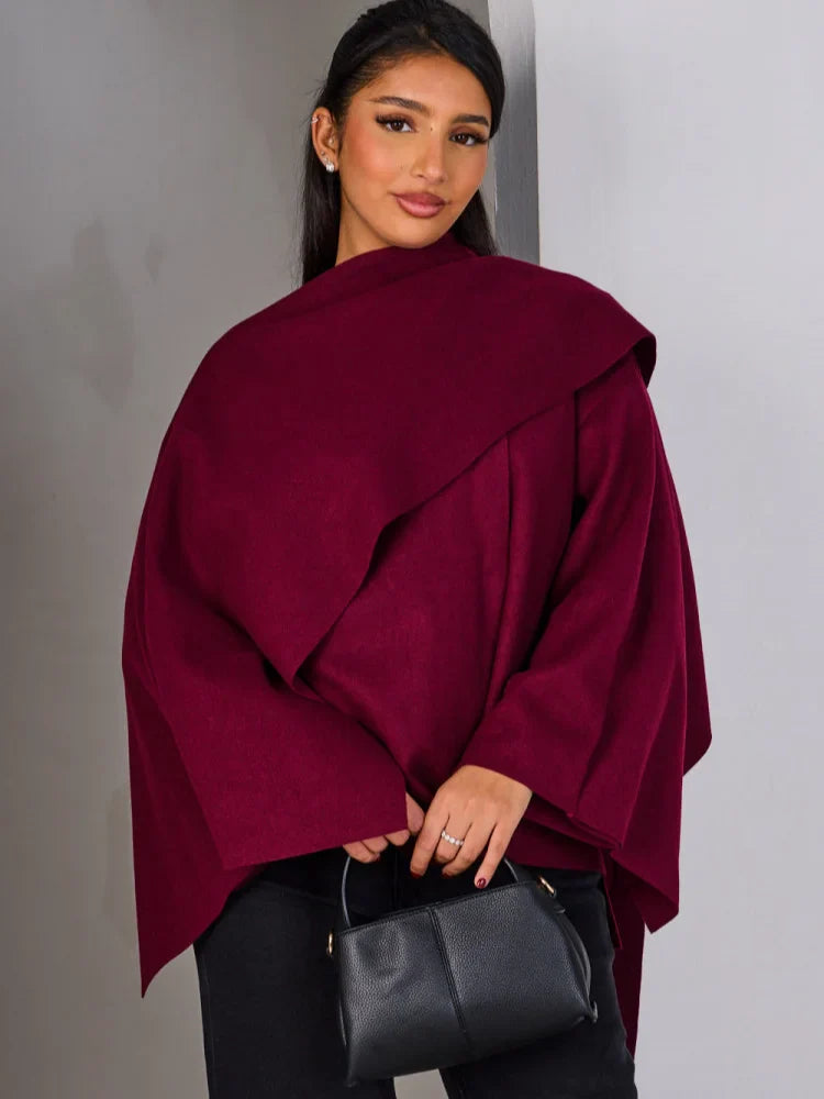 Ros | Elegant Lång Kappa Dam – Med Praktiska Klafffickor 5