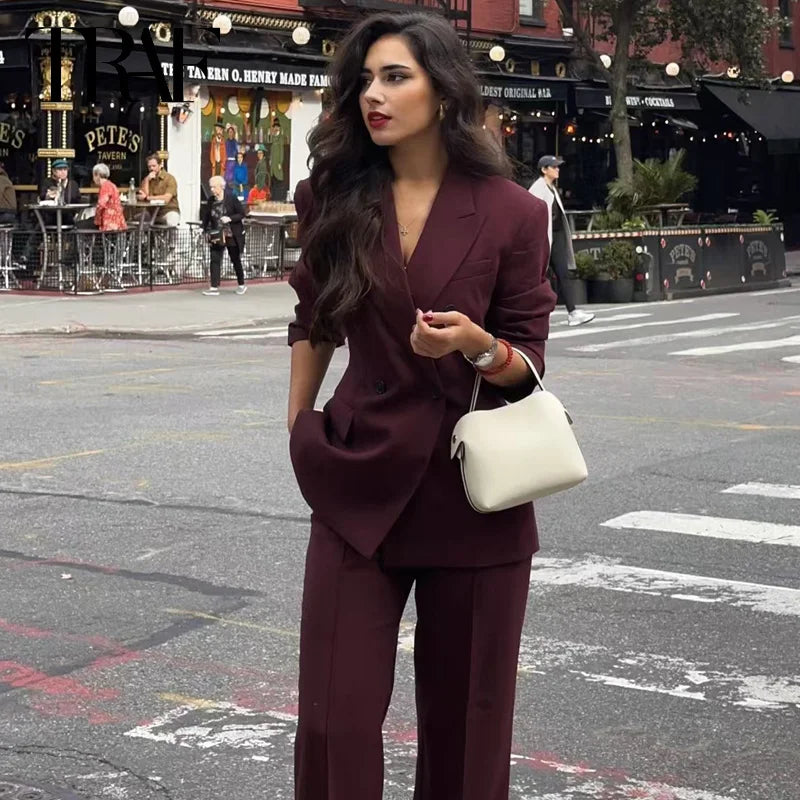 Gabriel | Elegant Bourgogne Dubbelbröst Blazer – Skräddarsydd Passform 1