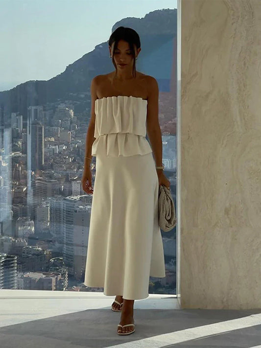 Qiturah | Elegant Stropplös Klänning Dam – Perfekt För Bröllop Och Fest 1