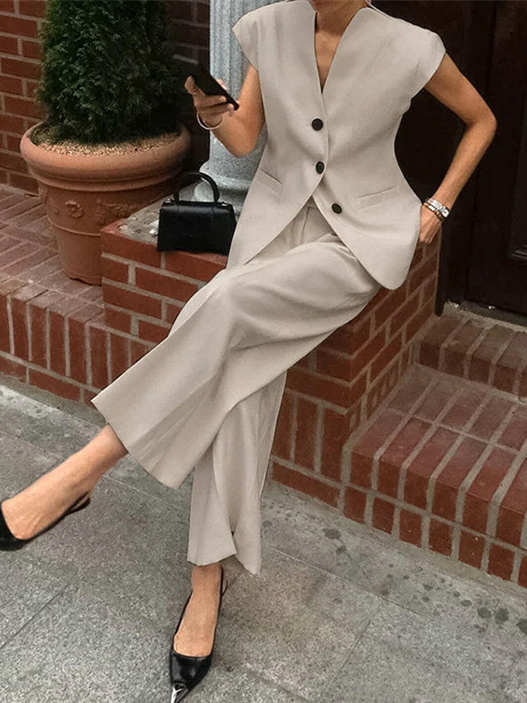 Dayanara | Chic och Lätt Sommar Dambyxor Set – För Elegans och Komfort 3