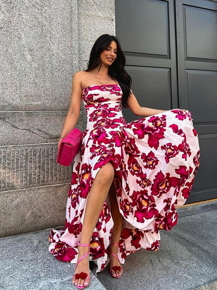 Xanessa | Axelbandslös Vintage Sommarklänning – För Fest Och Bröllop 3