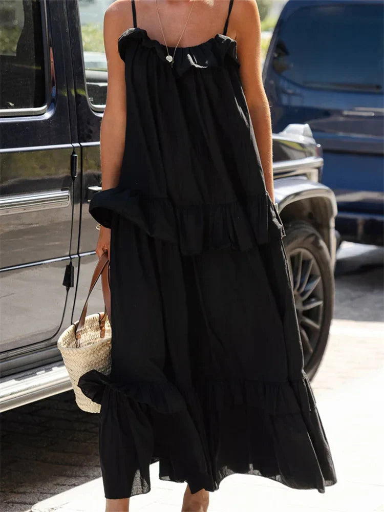 Vita | Lätt Sommarklänning Dam Med Öppen Rygg För Stil Och Komfort-3