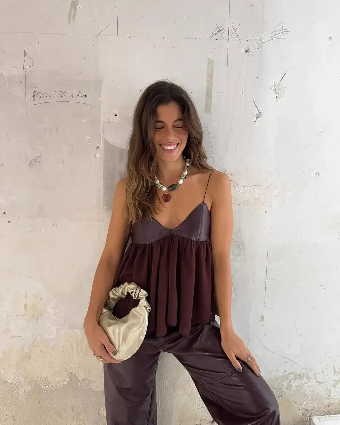 Githa | Elegant Bourgogne Ruffle Crop Topp För En Feminin Look 7