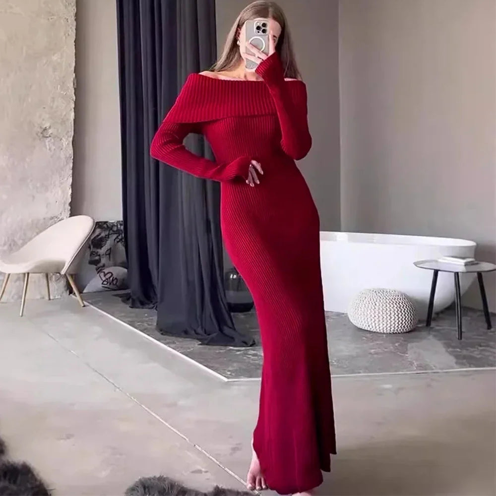 Julienne | Elegant En-Axel Maxiklänning Dam – Tidlös Stil 2