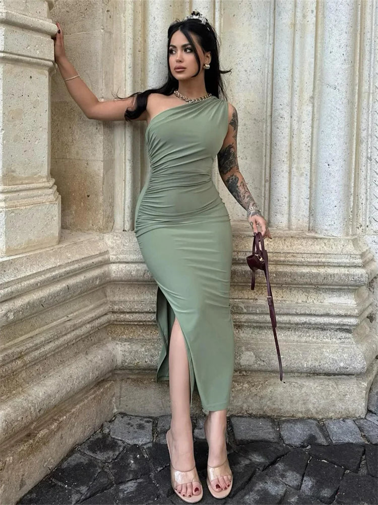 Glynna | Elegant En-Axel Asymmetrisk Bodycon Klänning Dam – För Varje Tillfälle 5