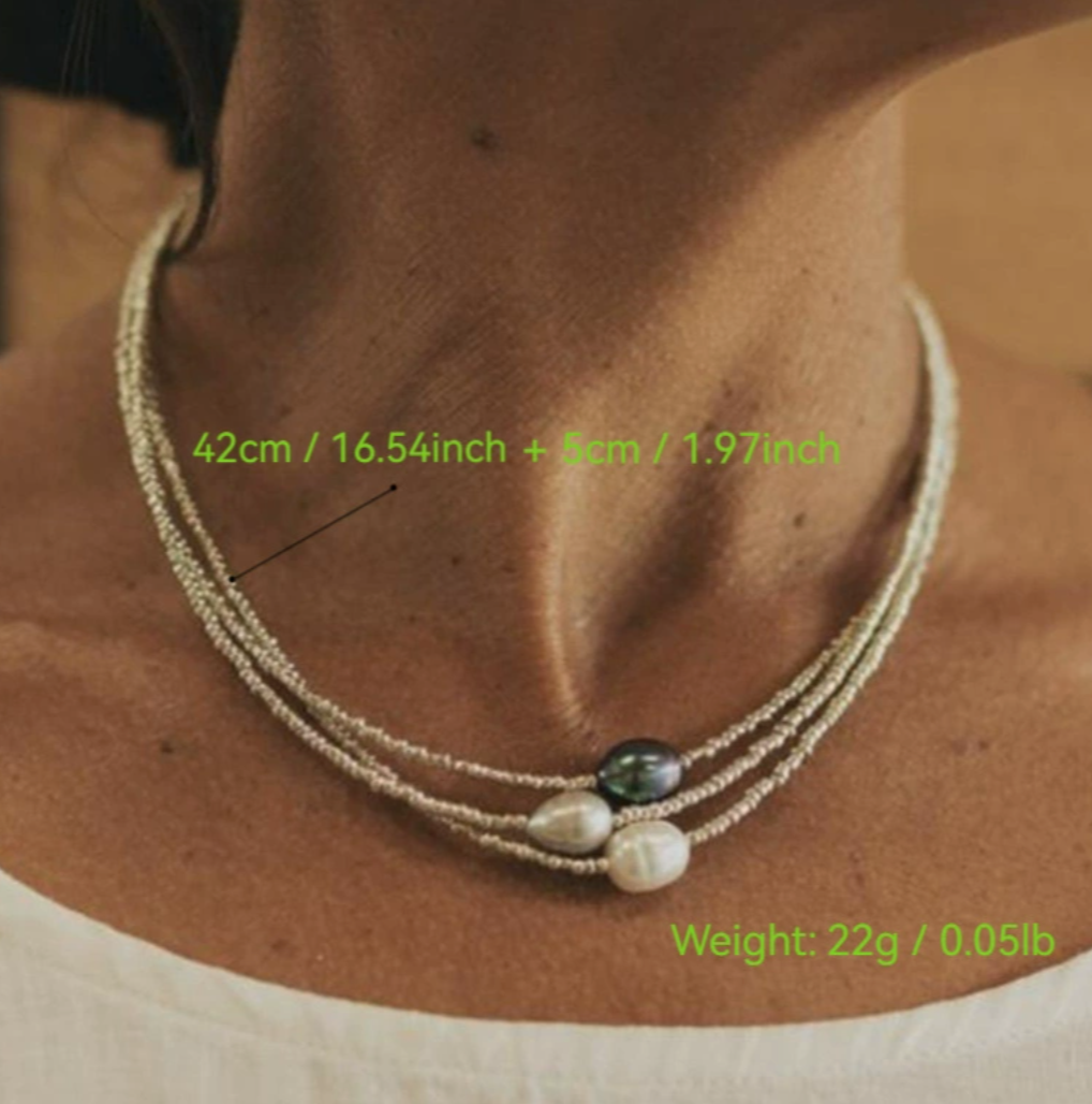 Anna | Äkta Vintage Pärlhalsband Dam med Sötvattenpärlor för Tidlös Elegans-3