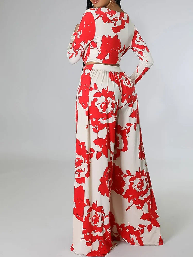 Janna | Elegant Tvådelad Uppsättning Med Djup V-CUT För Sommarens Fester-5