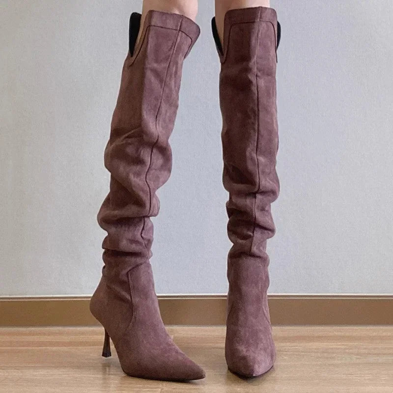 Chelsea | Eleganta Höga Stövlar Dam Med Klack För Trendig Stil 4