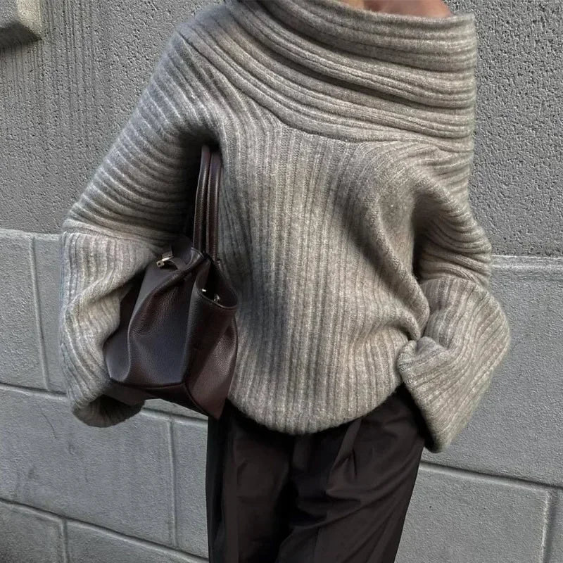 Jacquelina | Cozy Off Shoulder Knit Sweater
