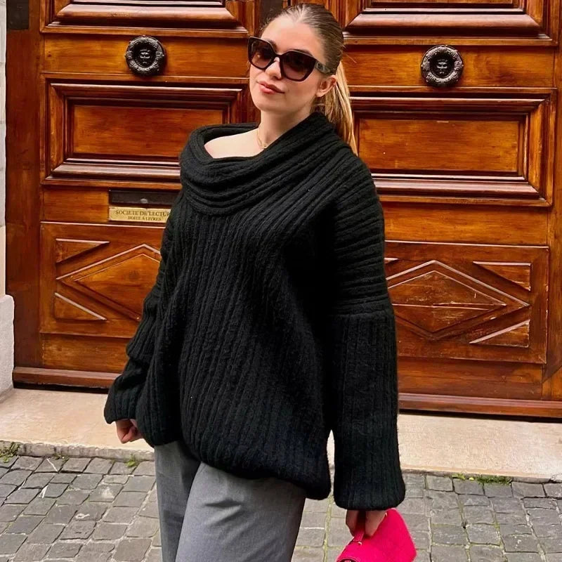 Jacquelina | Cozy Off Shoulder Knit Sweater