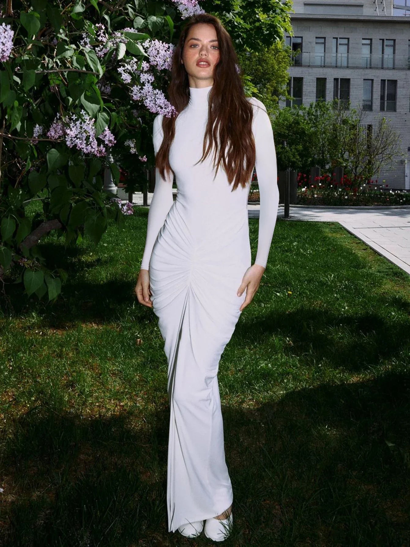 Viera | Elegant Halv Krage Klänning Dam – Sofistikerad Stil 4