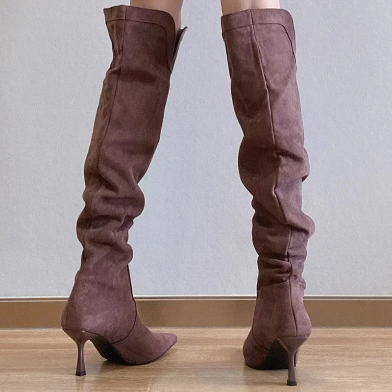 Chelsea | Eleganta Höga Stövlar Dam Med Klack För Trendig Stil 6